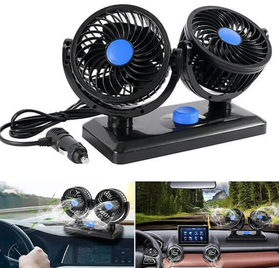Miniatura 2 de Ventilador carro Dual 12 V giro 360º